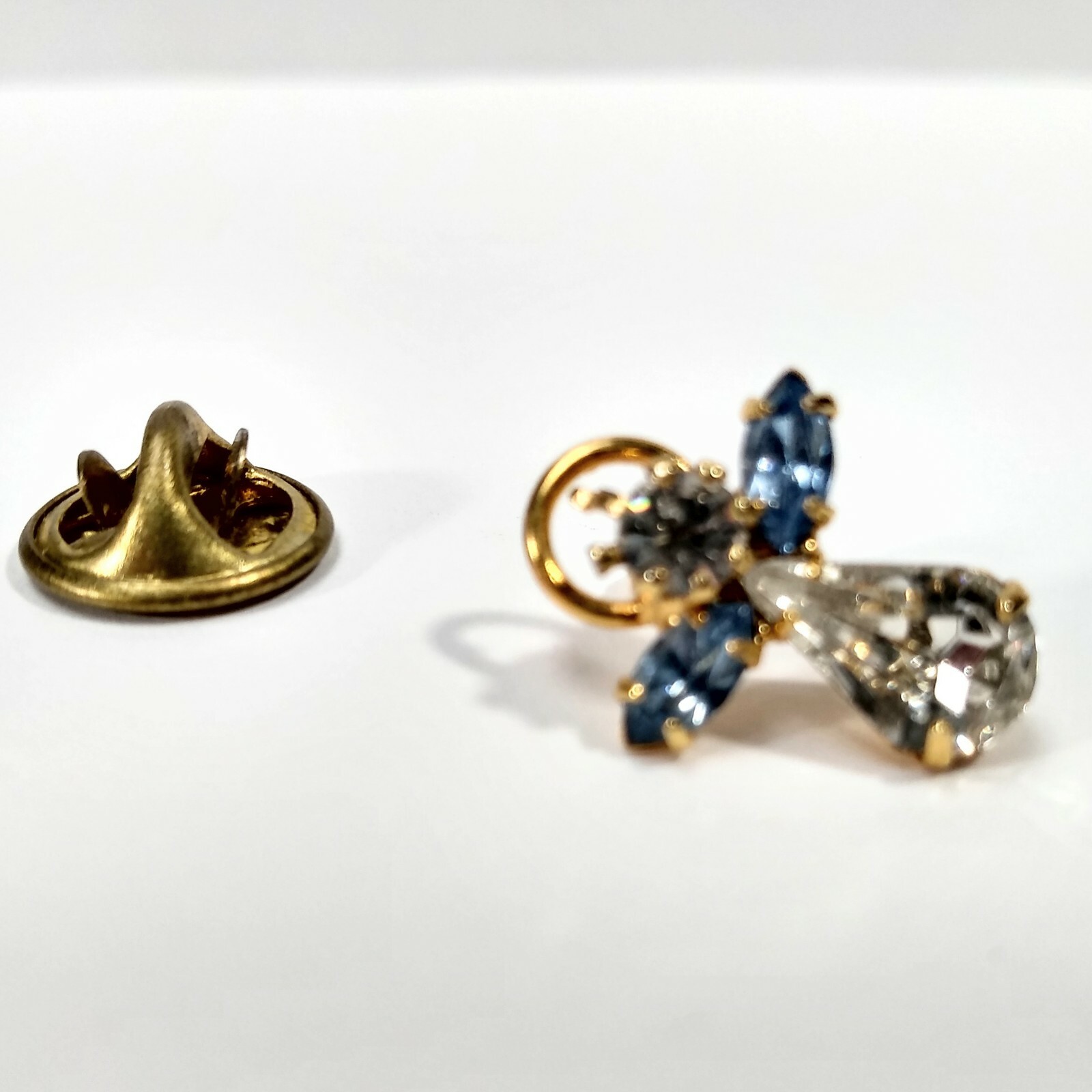 Roman Inc Genuine Austrian Crystal Blue Zircon December Angel Lapel Pin brooch
