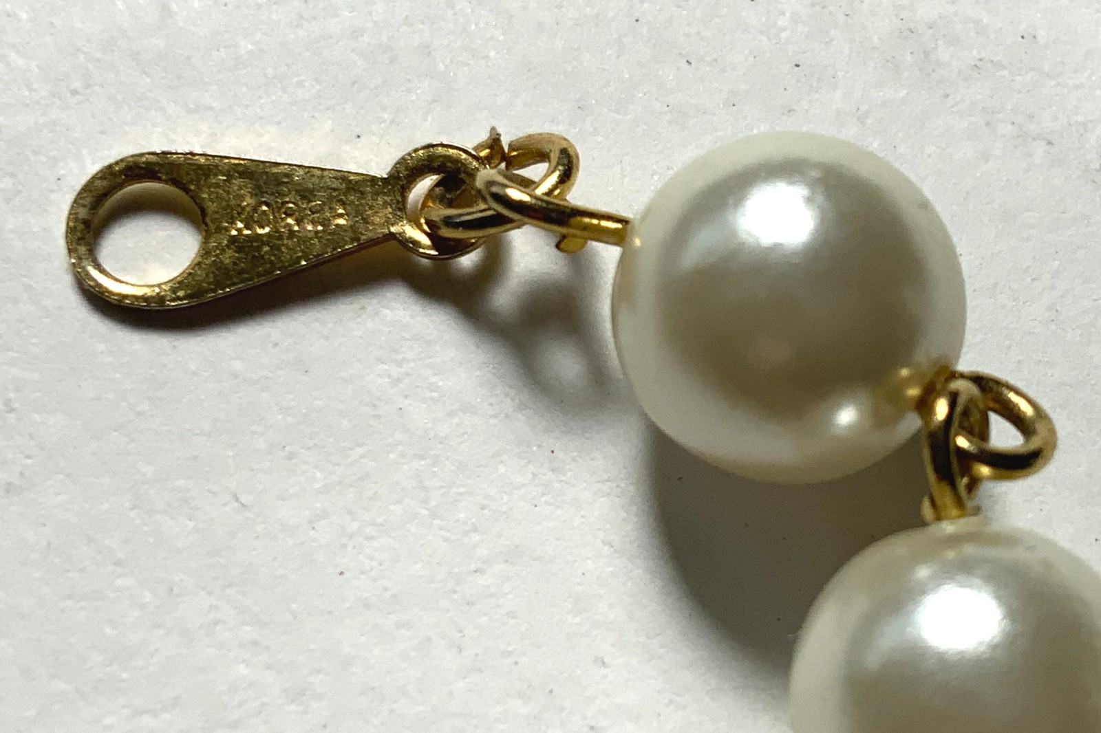 Vintage Faux Set, Korea Pearl / Amber Necklace, Clasp Earrings