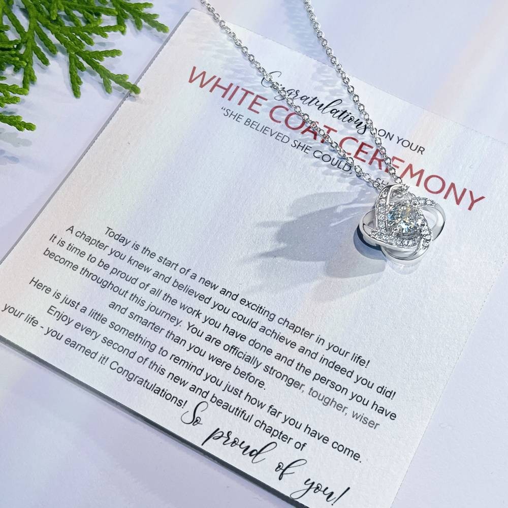 White Coat Ceremony Necklace Gifts For Daughter, Nurse On Congrats Gift For Her