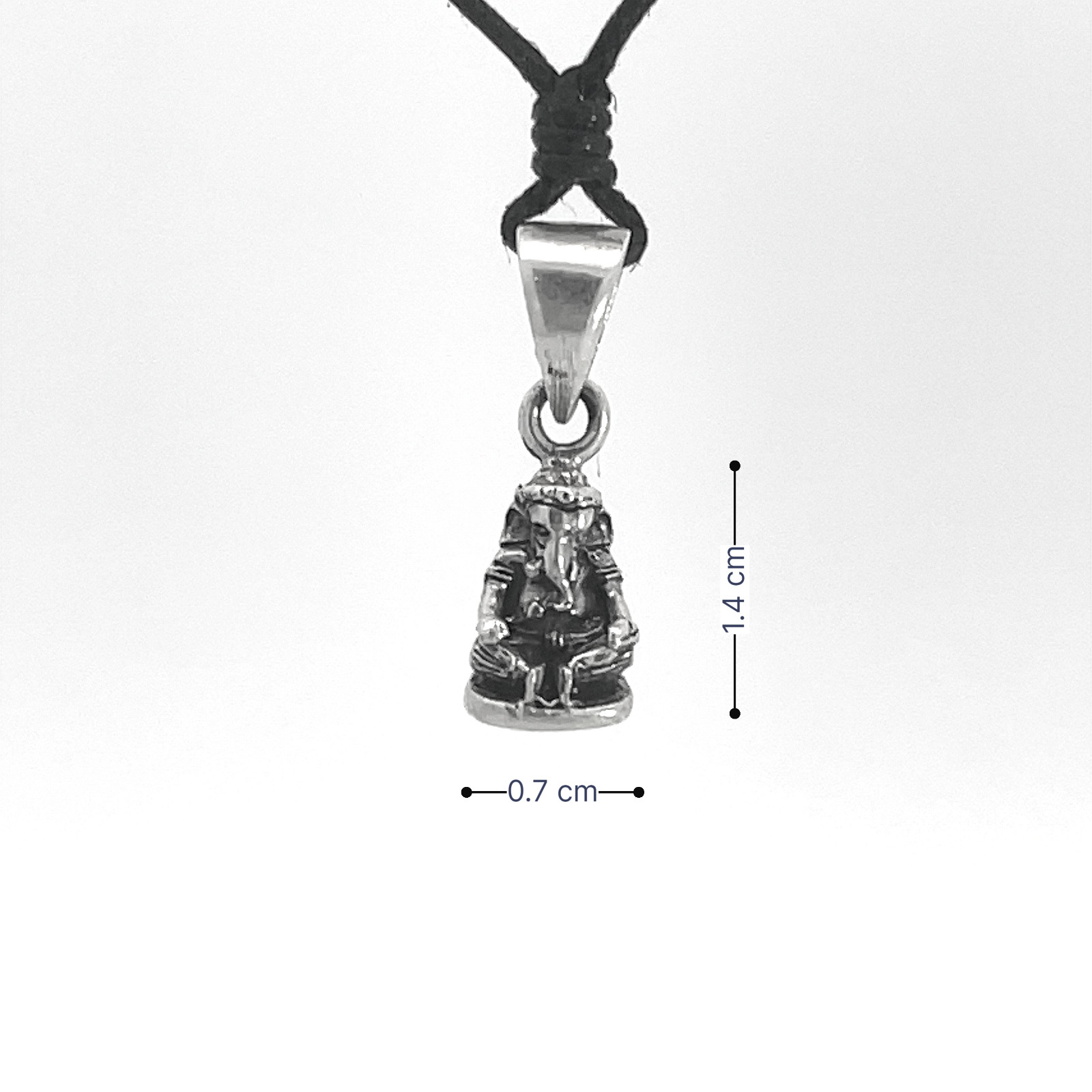 Ganesha 92.5 Sterling Silver Charm Necklace Pendant Jewelry