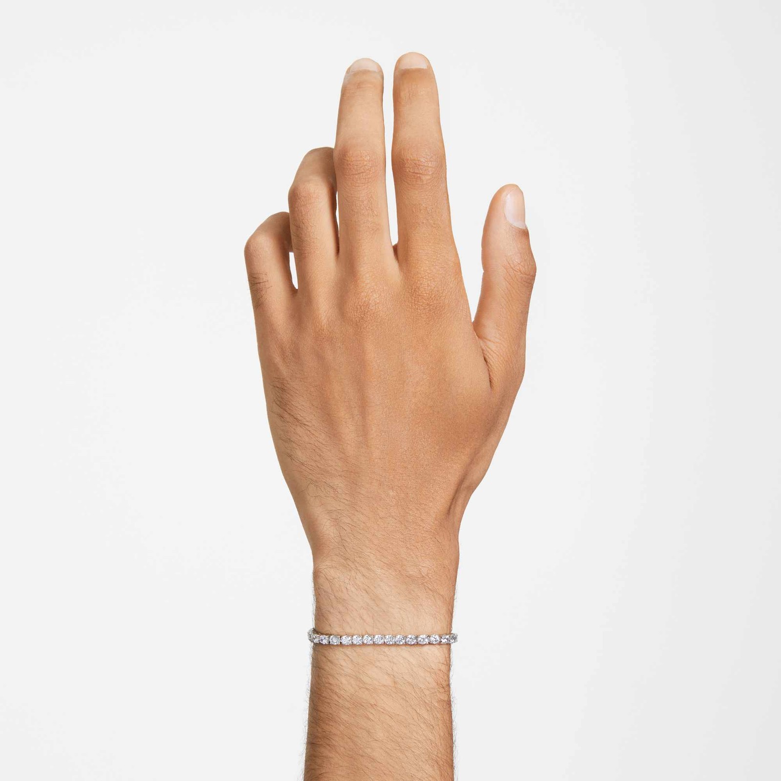 Swarovski Matrix Tennis Bracelet Round Cut White Rhodium Plated XL 5660917