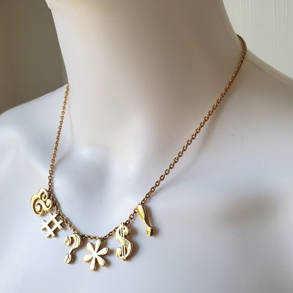 KATE SPADE NEW YORK GOLD CHARM NECKLACE SAY YES IDIOM “PARDON MY FRENCH”