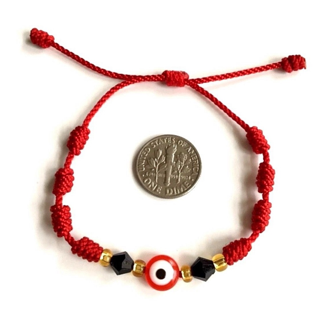Red string Red evil eye luck bracelet adjustable adults, kids protection – B113