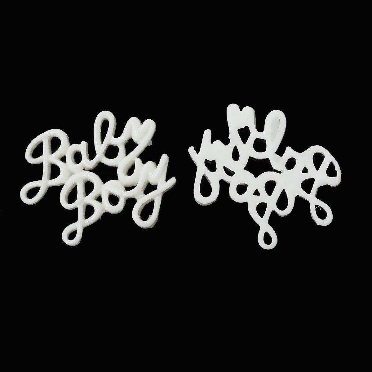 Sexy Sparkles 10 Pcs Resin Embellishments Findings Baby Letters 3cm X 24mm (Whit