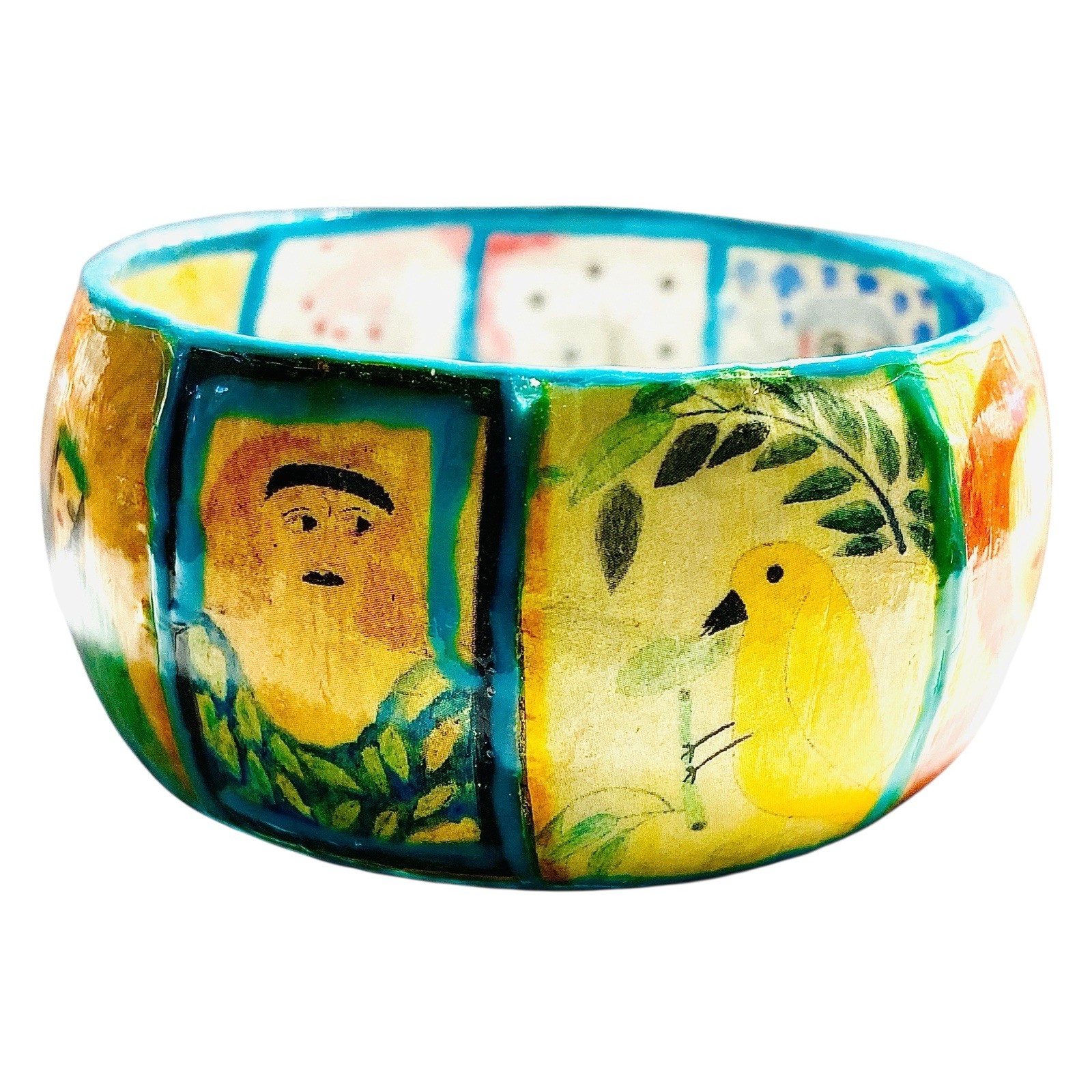 Handmade Artist L.eeGodie By Julie Decoupage Bangle Bracelet