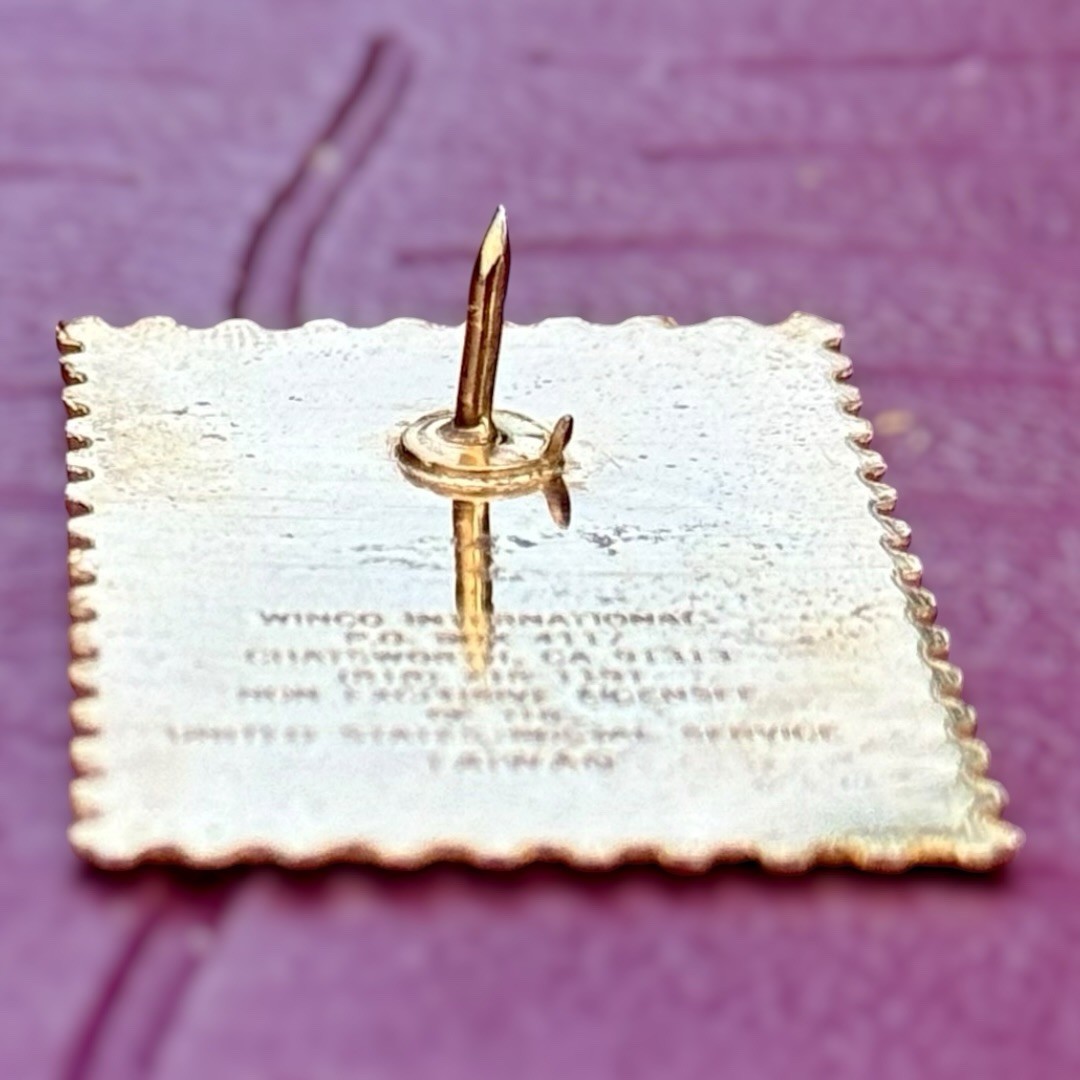 Vintage USPS South Carolina Stamp Pin Carolina Wren Jasmine Enamel 20c Lapel Pin
