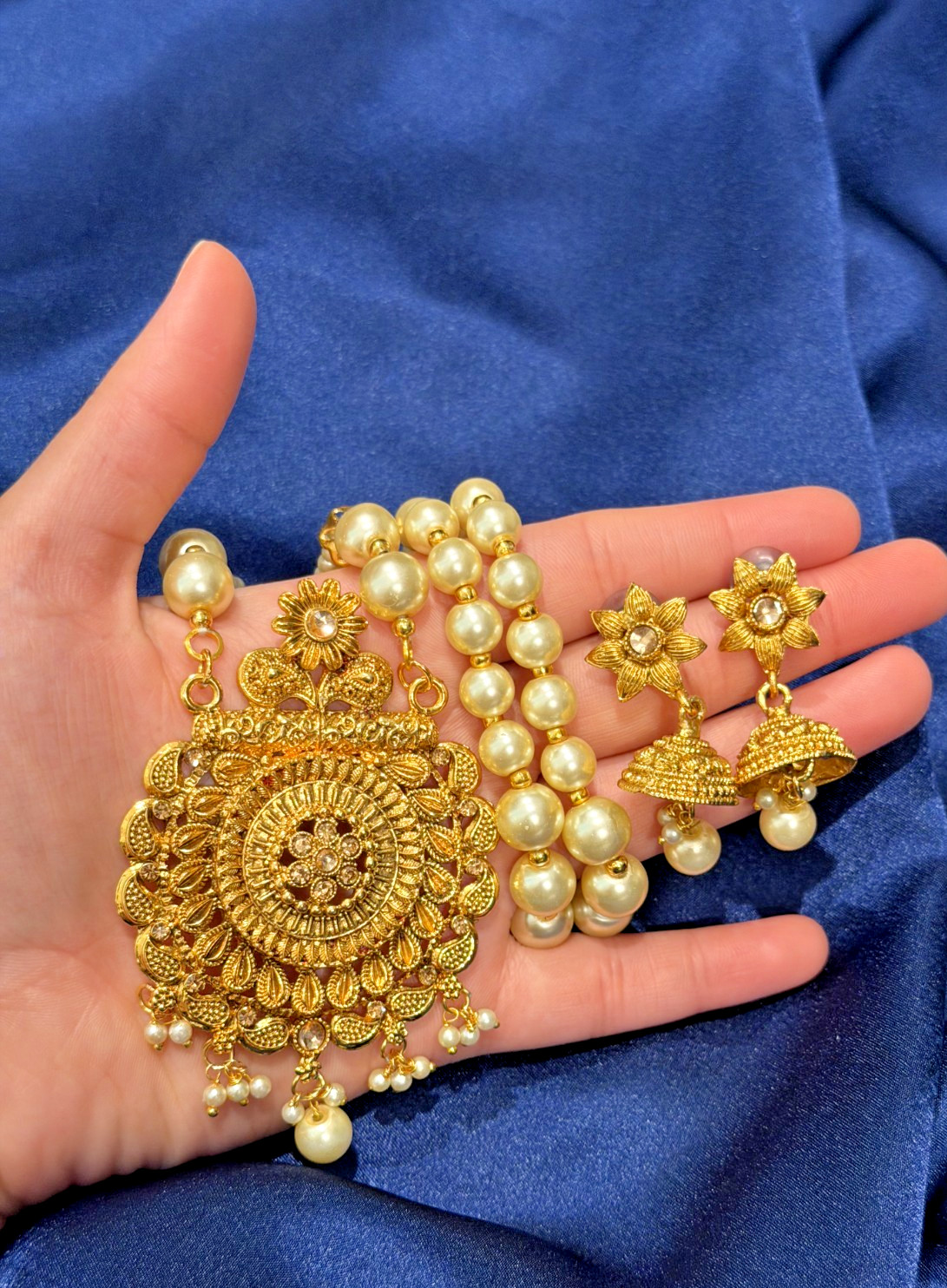 Pakistani/indian long traditional necklace set