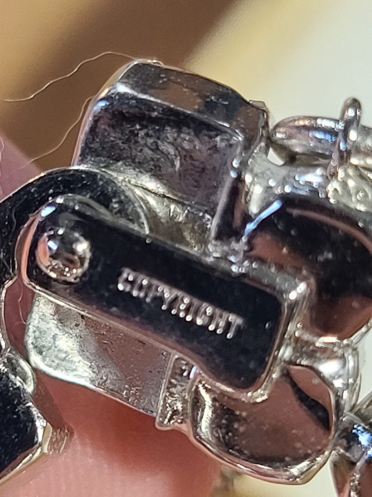 Eisenberg Signed Silver Tone Clear Rhinestone Tennis Bracelet Box Clasp Chain