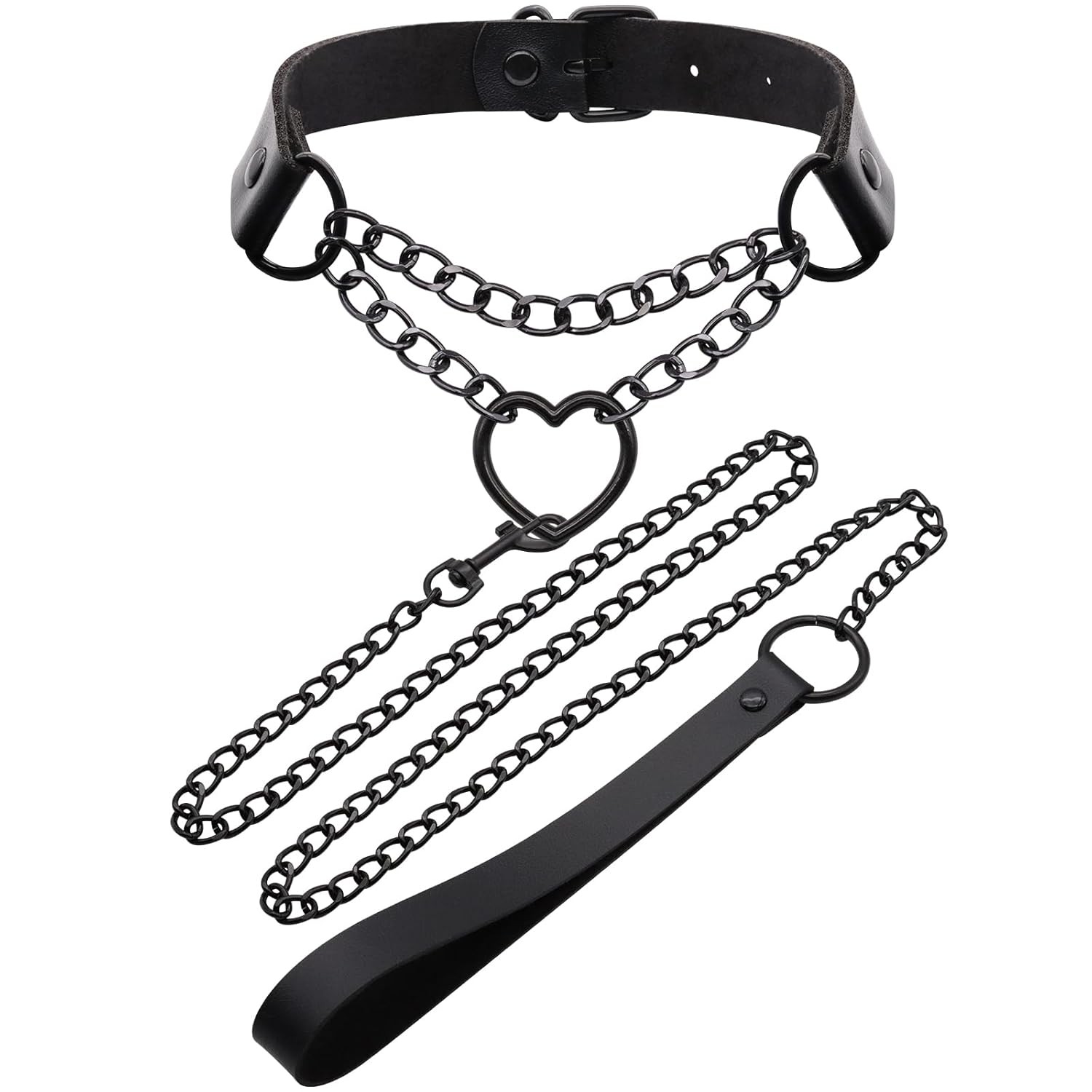 NEWZEST Choker Necklace for Women, Leather Collar Gothic Jewelry Heart Necklaces