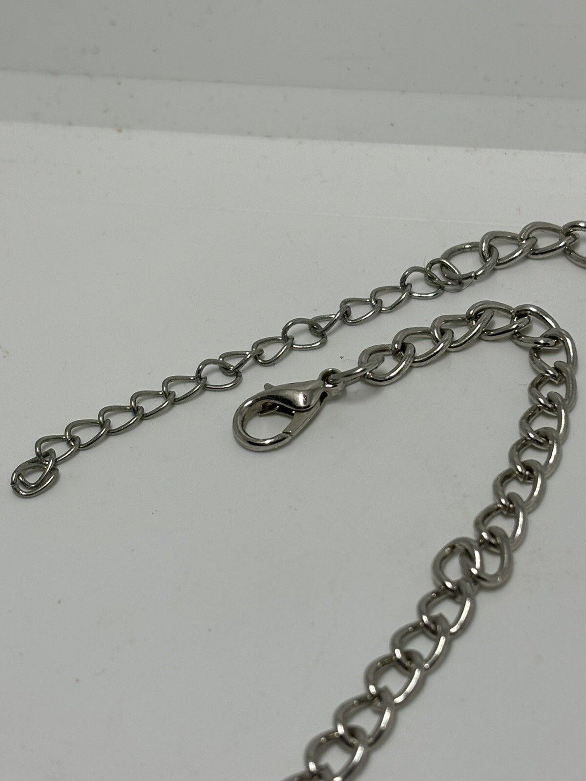 Pearl Rhinestone Silver Plated Chain 18” Necklace Extender 2-1/2”