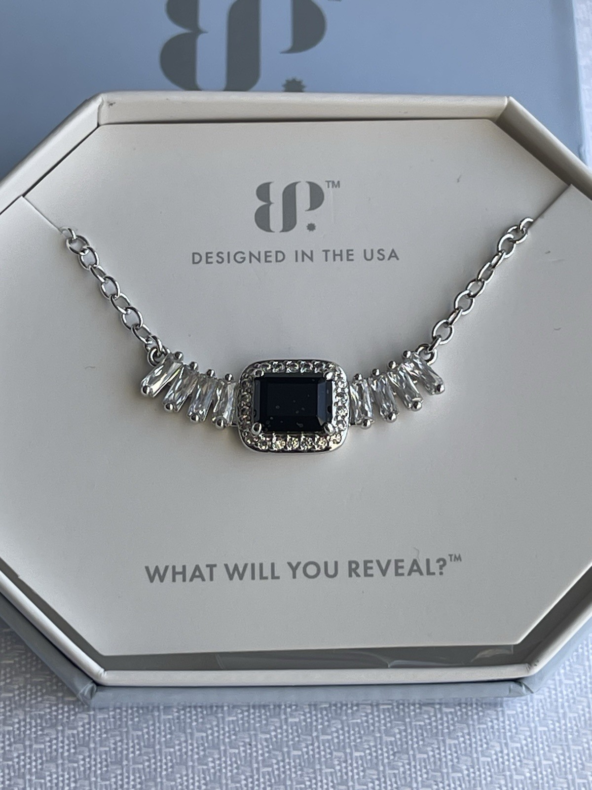 Bomb Party Necklace NK56687 – Pale Dreams on the Horizon – Black Onyx Rhodium