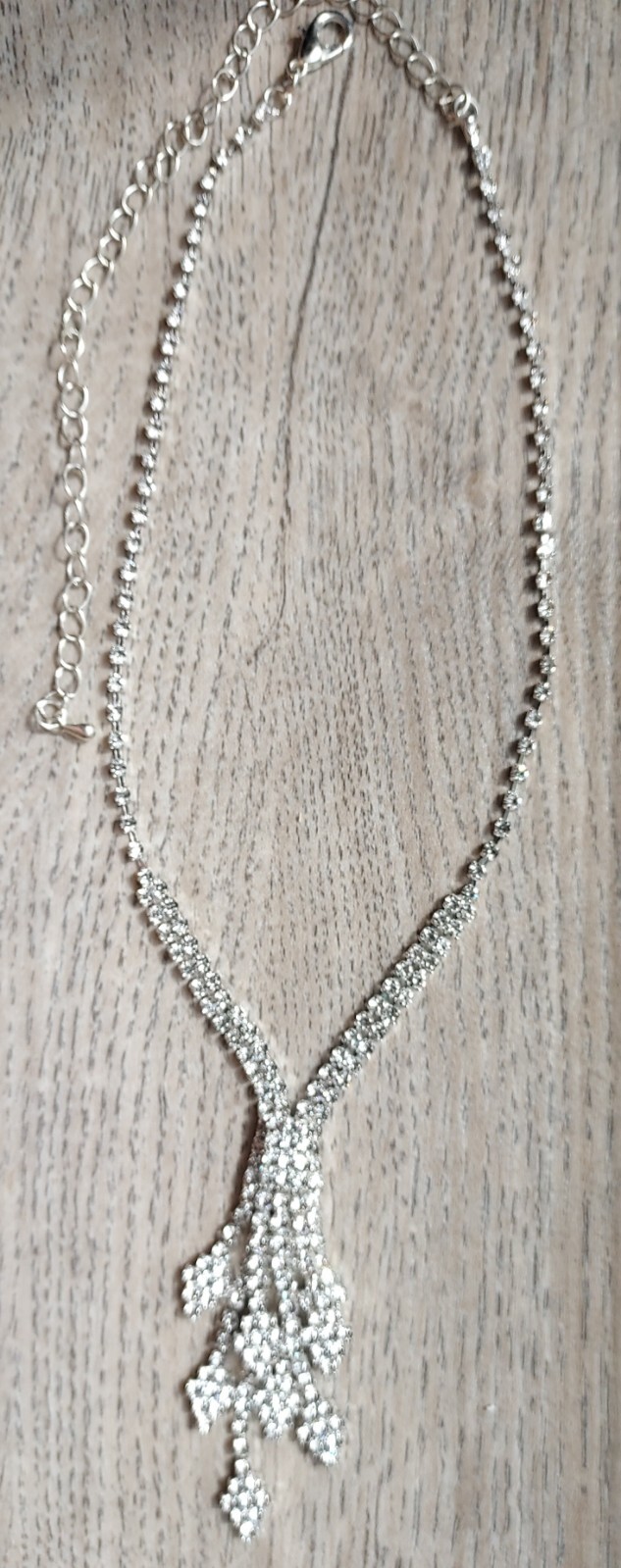 CZ Silvertone Fashion Necklace