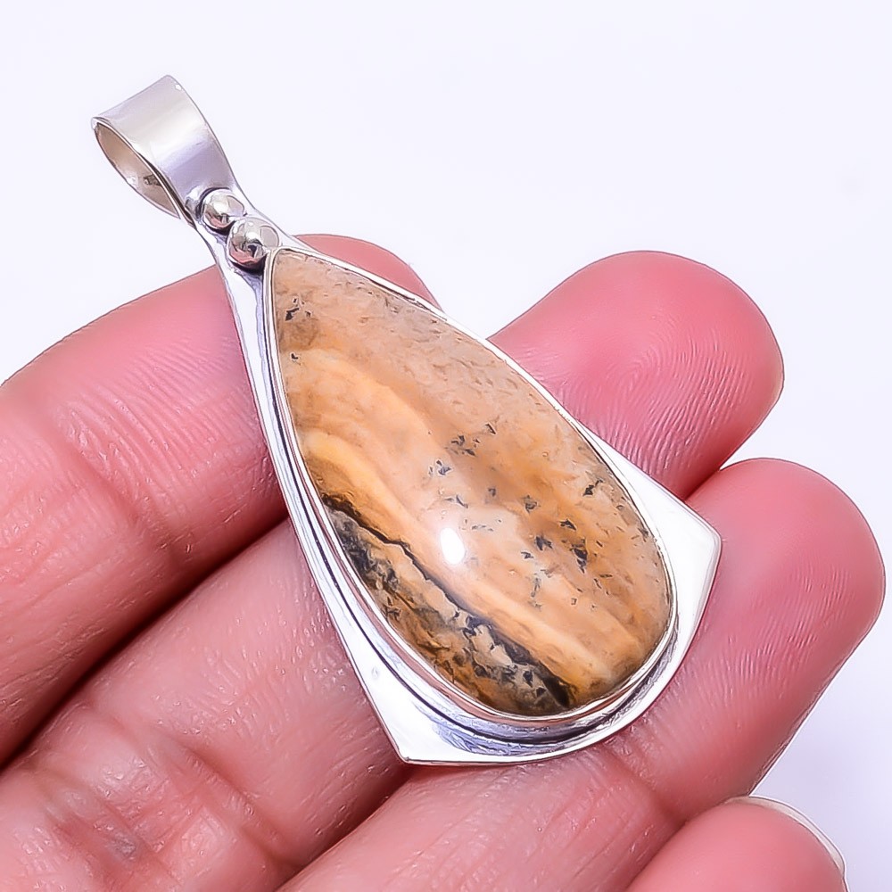 Picture Jasper – Oregon 925 Sterling Silver Pendant 1.95″ P40, Christmas Gift