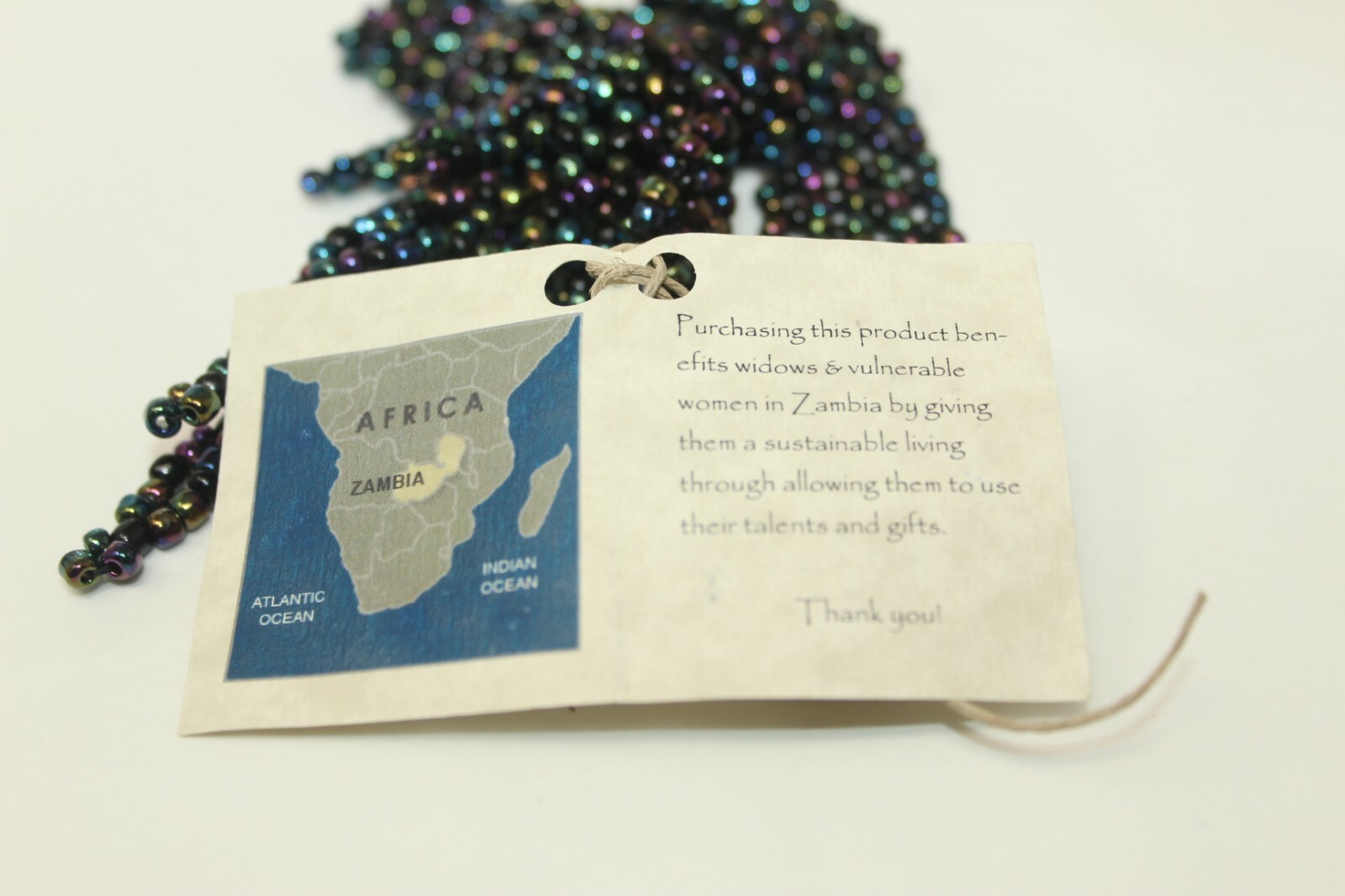 Extending Hands Handmade Zambia Beaded Multi-Color Metallic Necklace