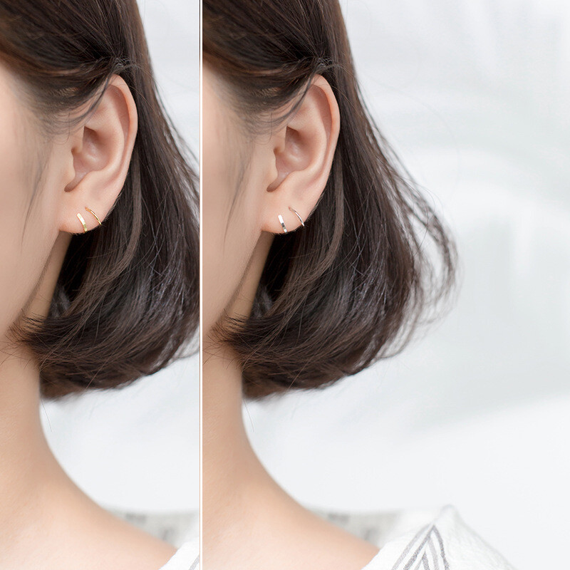 1 Pair Woman’s REAL S925 Sterling Silver Spiral Twist Earring Ear Cuff Pierced
