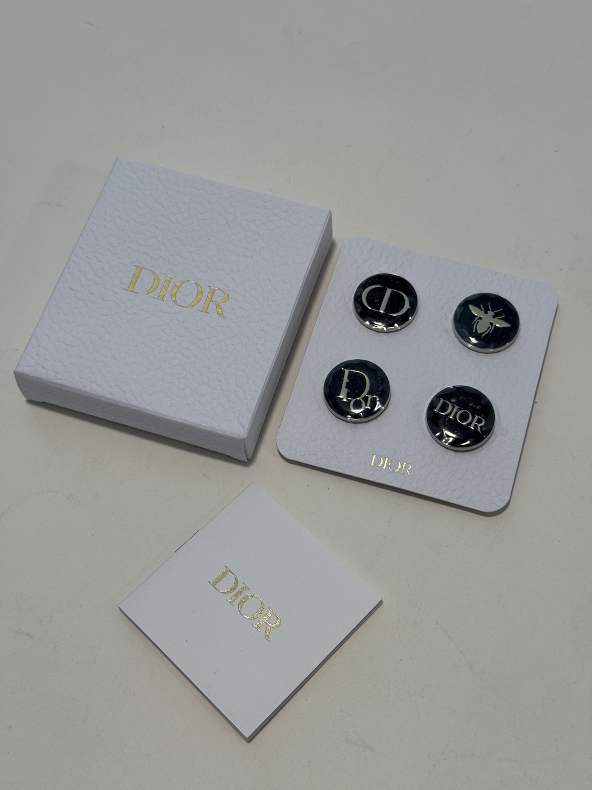 Christian Dior Novelty Limited Pin badge Set of 4 Brooch Logo NEW