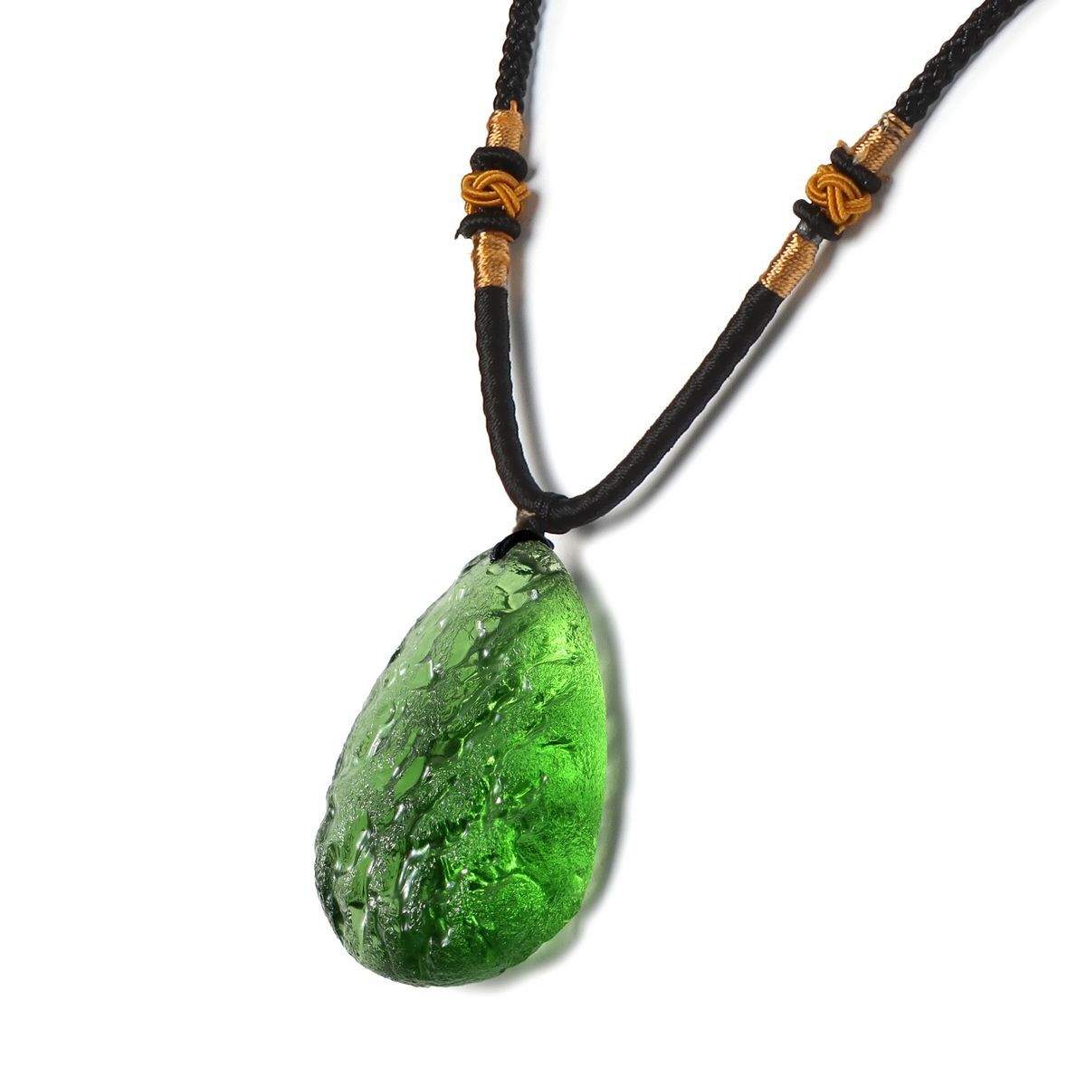 Green Natural Crystal Pendant Gem Moldavite Meteorite Impact Healing Necklace US