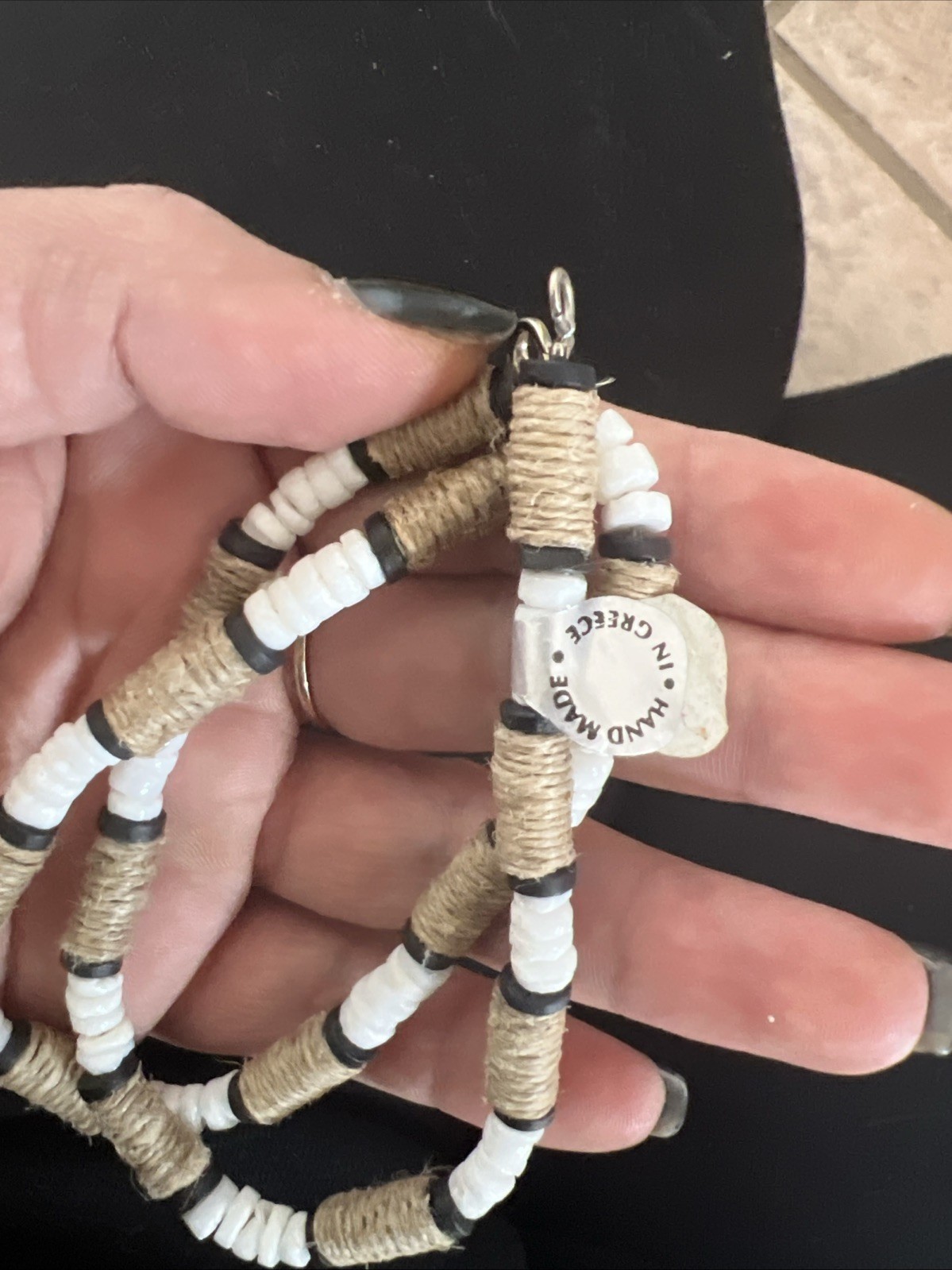 Handmade Surfer Skater Hemp Hippie Beaded Necklace Unisex ethnic 17”