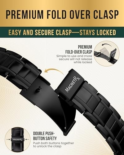 3X Strength Magnetic Bracelet for Men – Titanium Adjustable with Clasp & Gift Bo