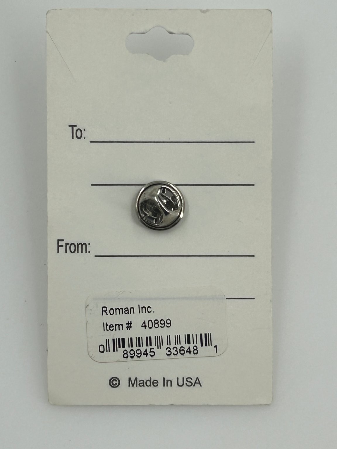 Roman Inc Christmas Angel Brooch 1.5in Silver Red Crystal Pendant