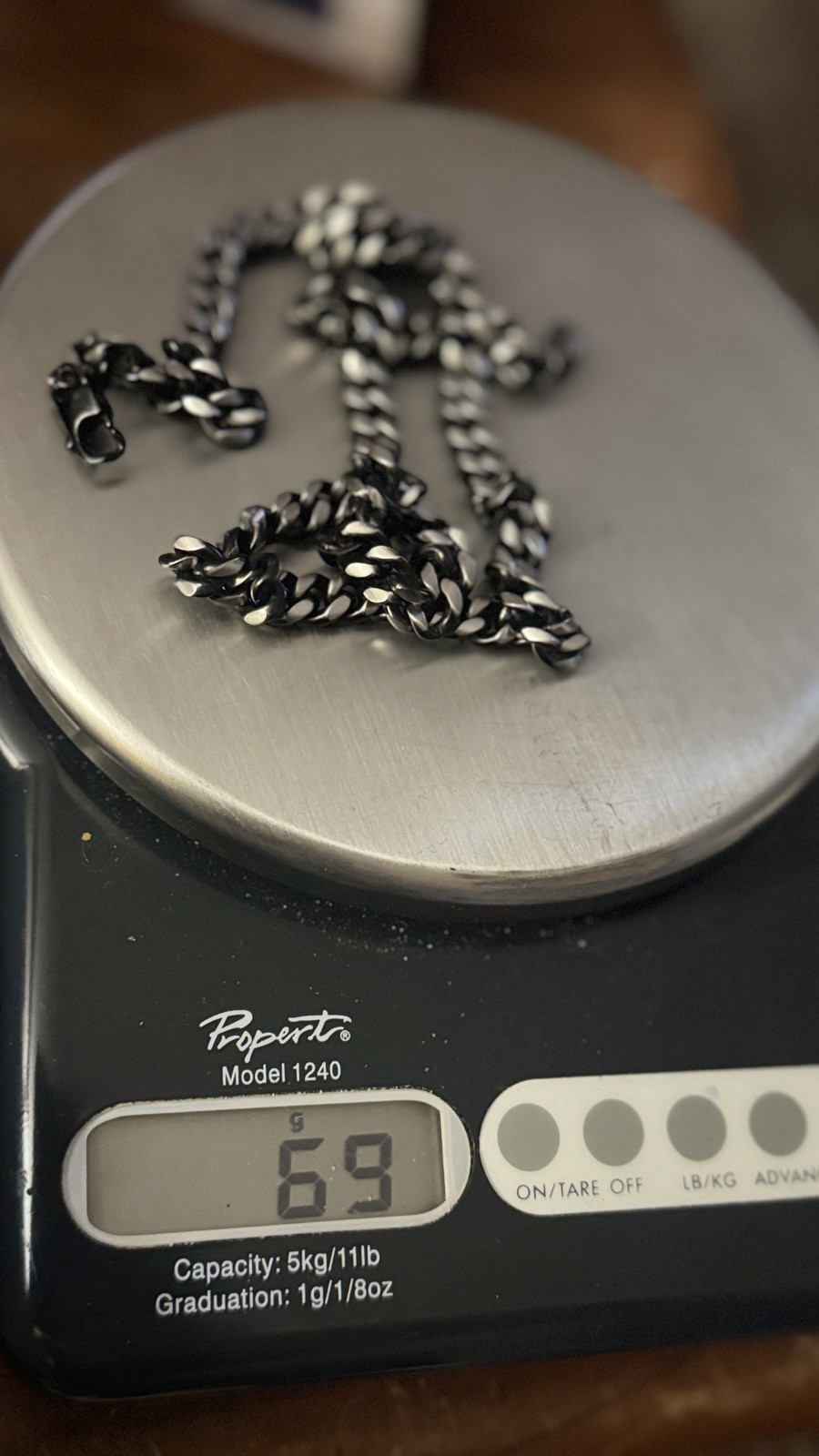 CHISEL Black Stainless Steel Curb Chain Necklace Mens 74cm 69g 7mm