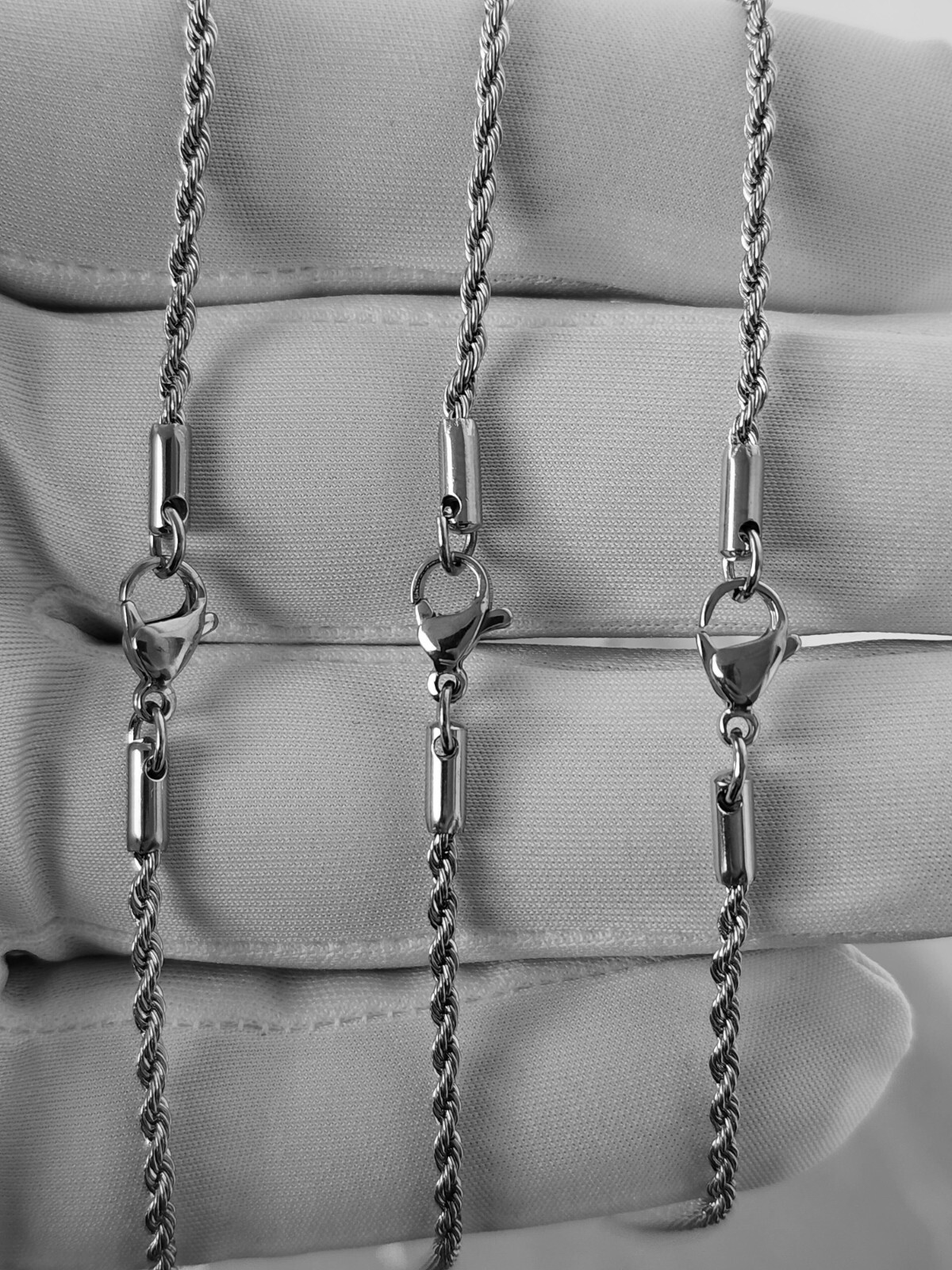 Stainless Steel Rope Chain 2mm Hip Hop Jewelry Unisex, Women, Men Size 16″-24″