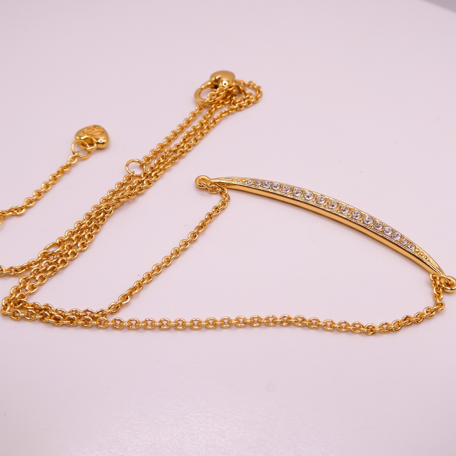 Brighton Contempo Ice Rhinestone Adjustable 19″ Bar Pendant Station Necklace