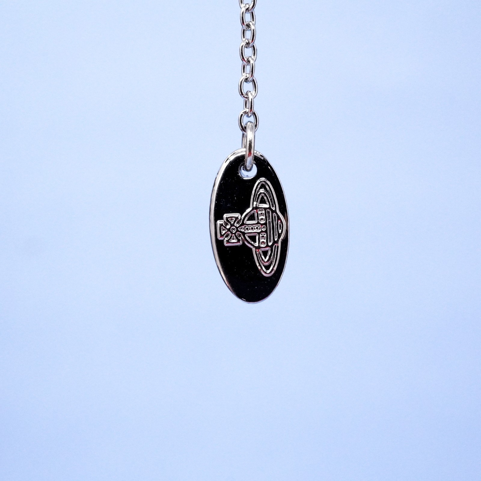 Vivienne Westwood Necklace Silver Orb Pendant Small White Crystal With Gift Box