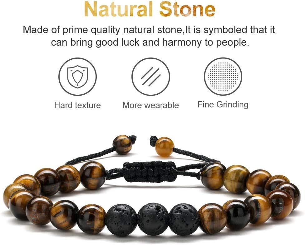 Luxury 8mm Tiger Eye & Lava Rock Bracelets – Thoughtful Gifts for Any Occasion