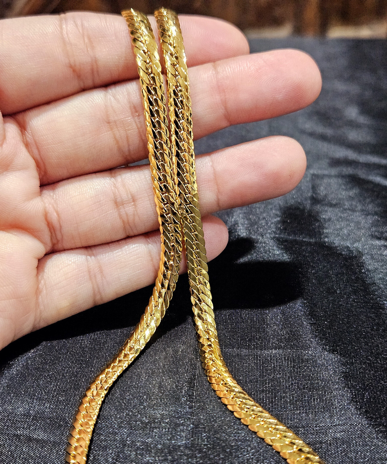 22k yellow Gold Filled Snake Chain stamped(22K)-50cm