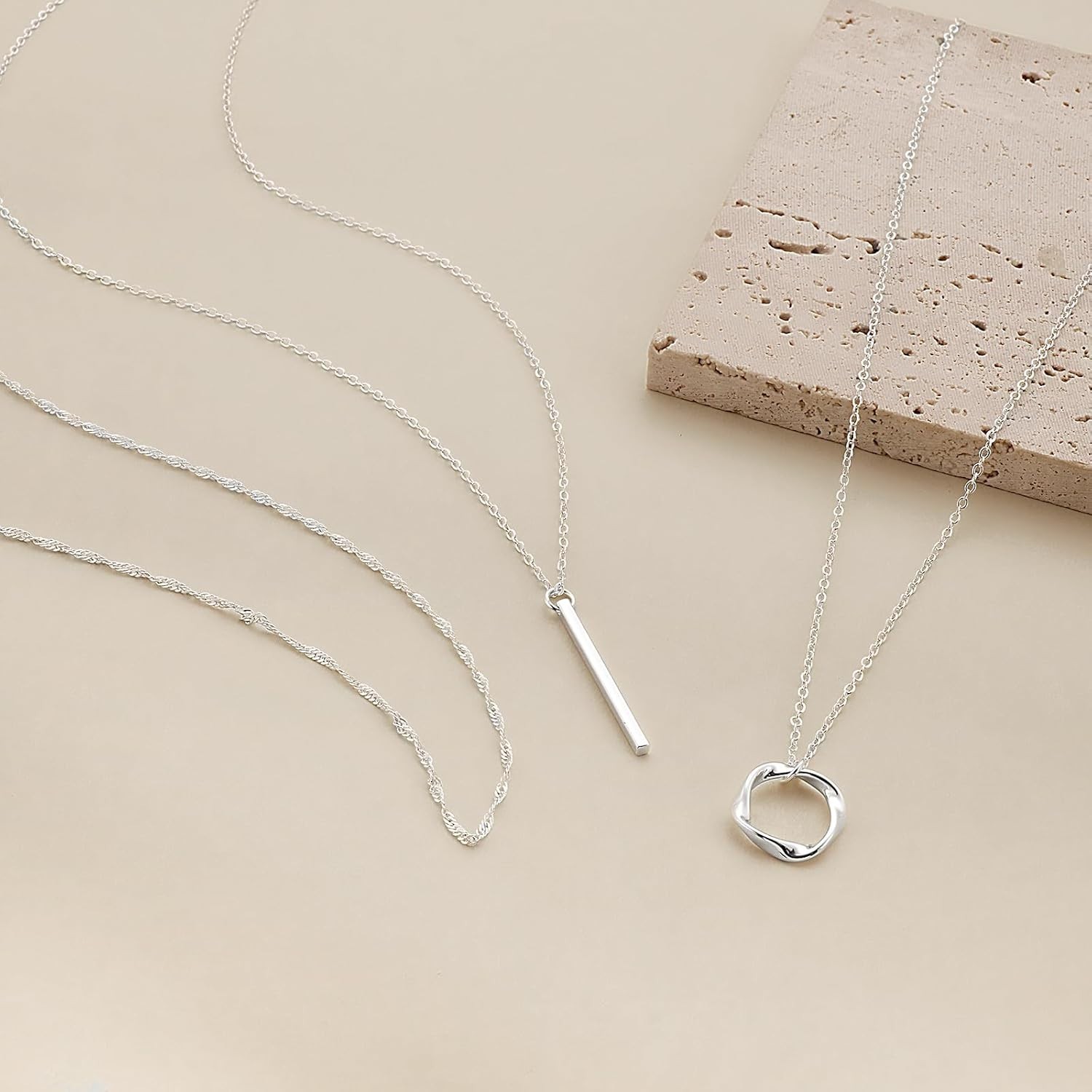 Versatile Sterling Silver Layered Necklace Set – Perfect Gift for Any Occasion
