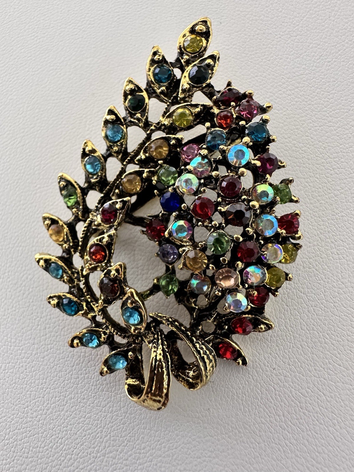 Colorful Crystal Flower Brooch Christmas Easter Fashion Pin Statement Jewelry