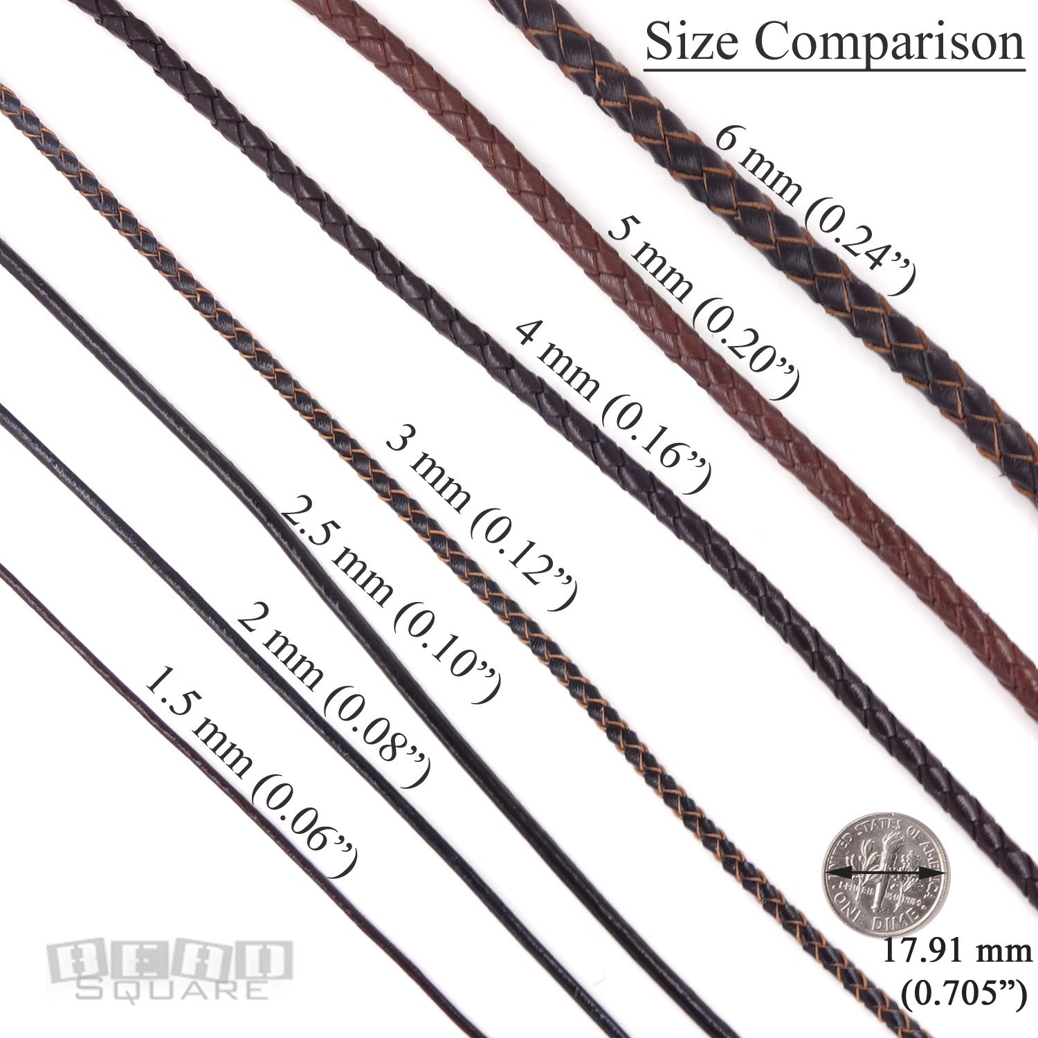 Sterling Silver 3mm Brown Braid Genuine Leather Cord Necklace Spring Ring Clasp