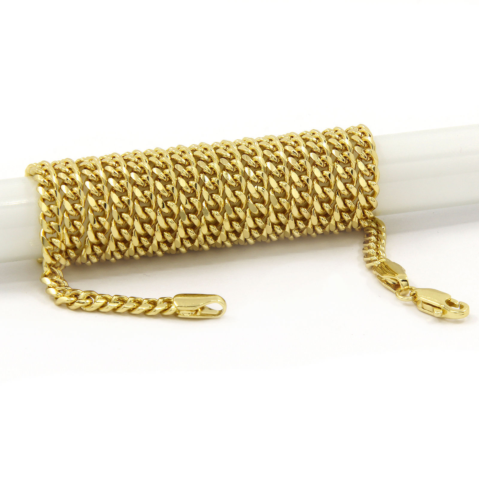 14k Gold Plated Cash Money Bag $ Cubic-Zirconia Hip-Hop Pendant Cuban Chain