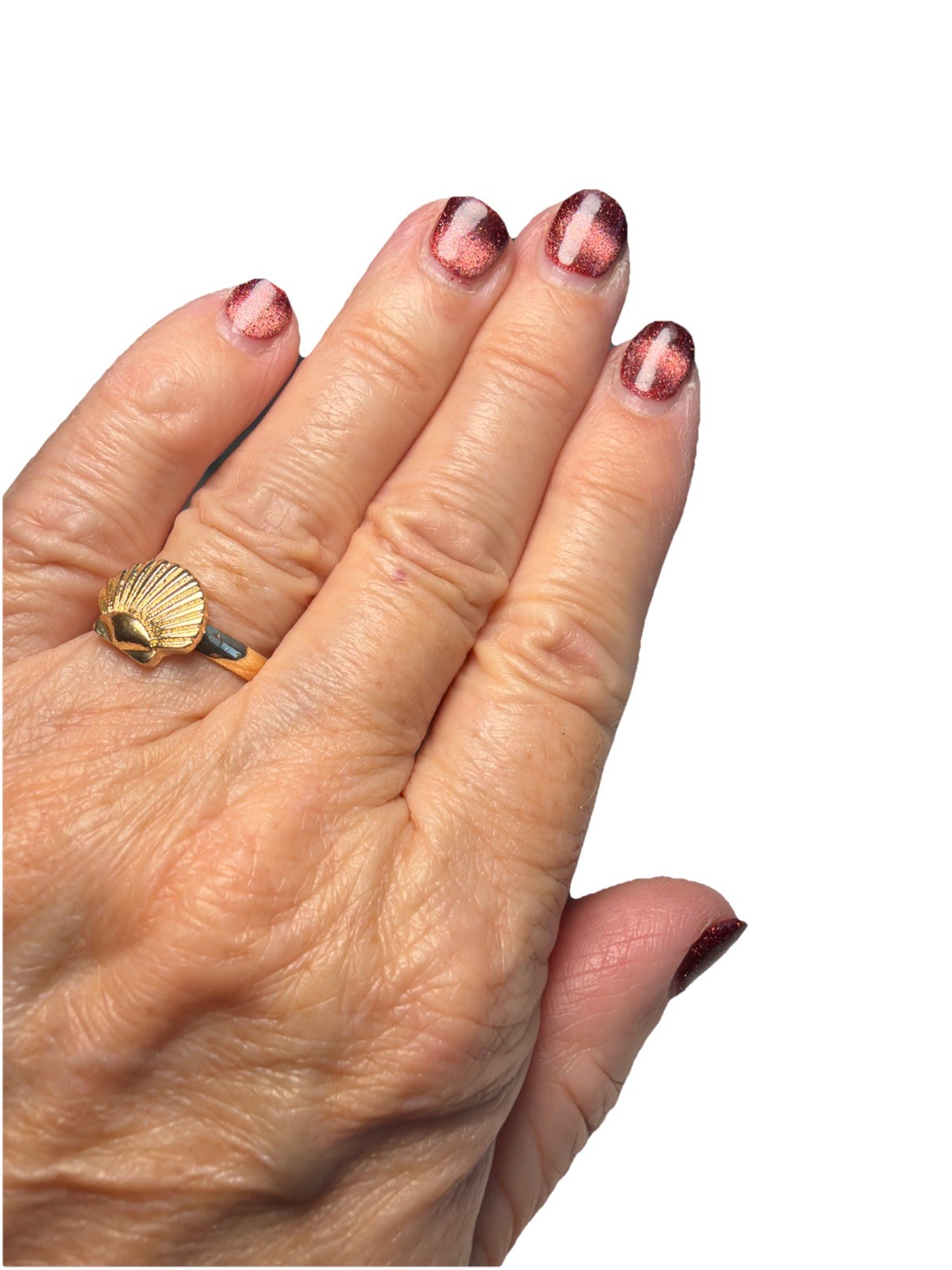 Seashell Woman’s Ring In Gold Tone In Size 6.5/ Very Good Used Condition