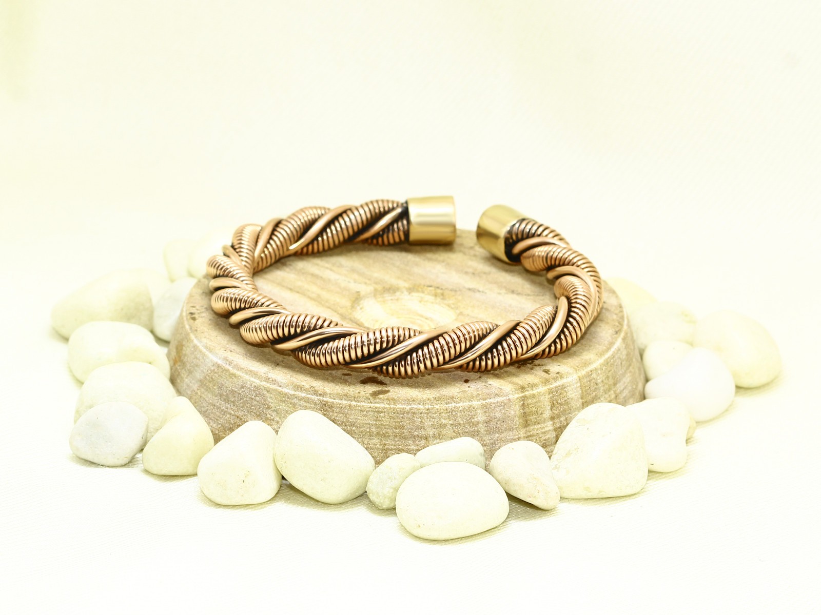 90Gram+ Braided Pure Copper Oxidized Heavy Handmade Cuff Bracelet Gift Jewelry