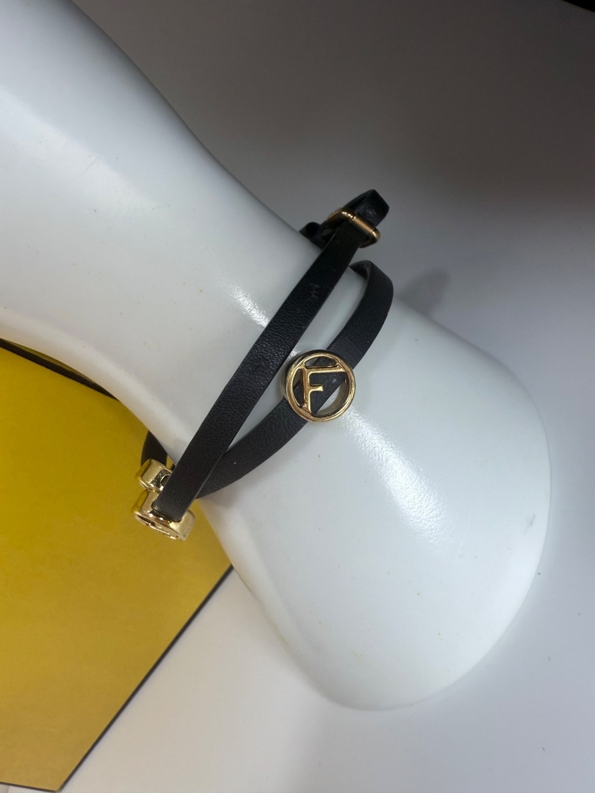 FENDI Leather Black Men’s and Brown Bracelets. 16″ Both.