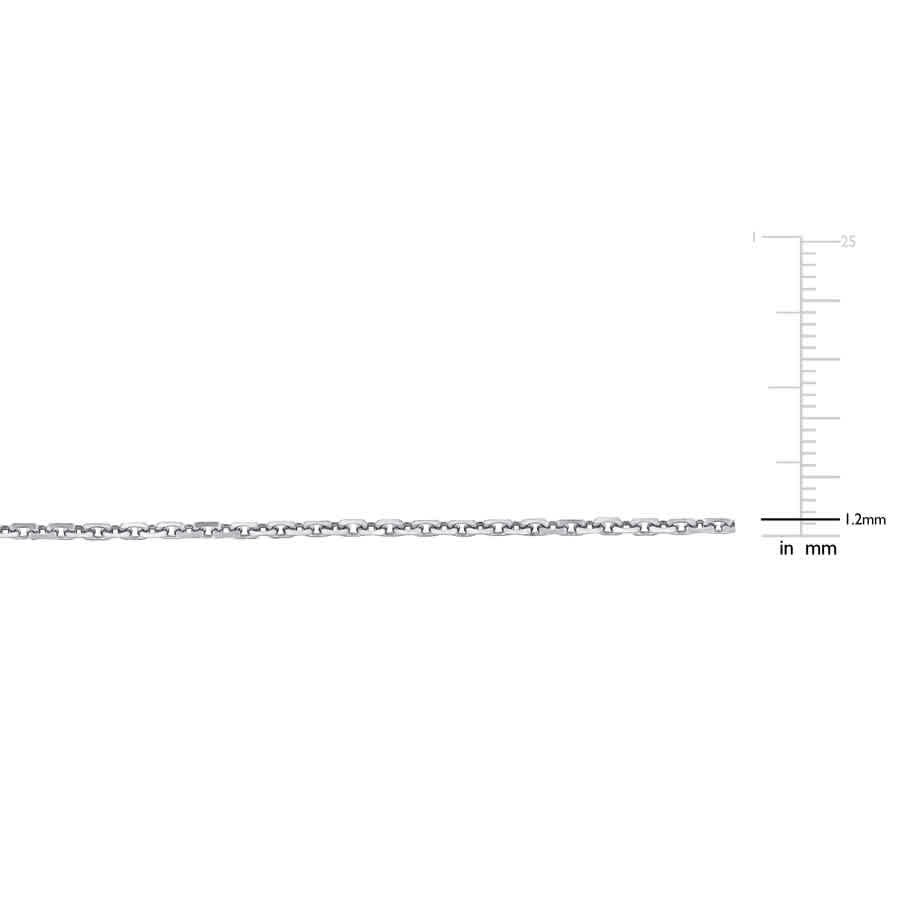 AMOUR 1.2mm Diamond-cut Cable Chain Necklace In 14K White Gold – 18 In