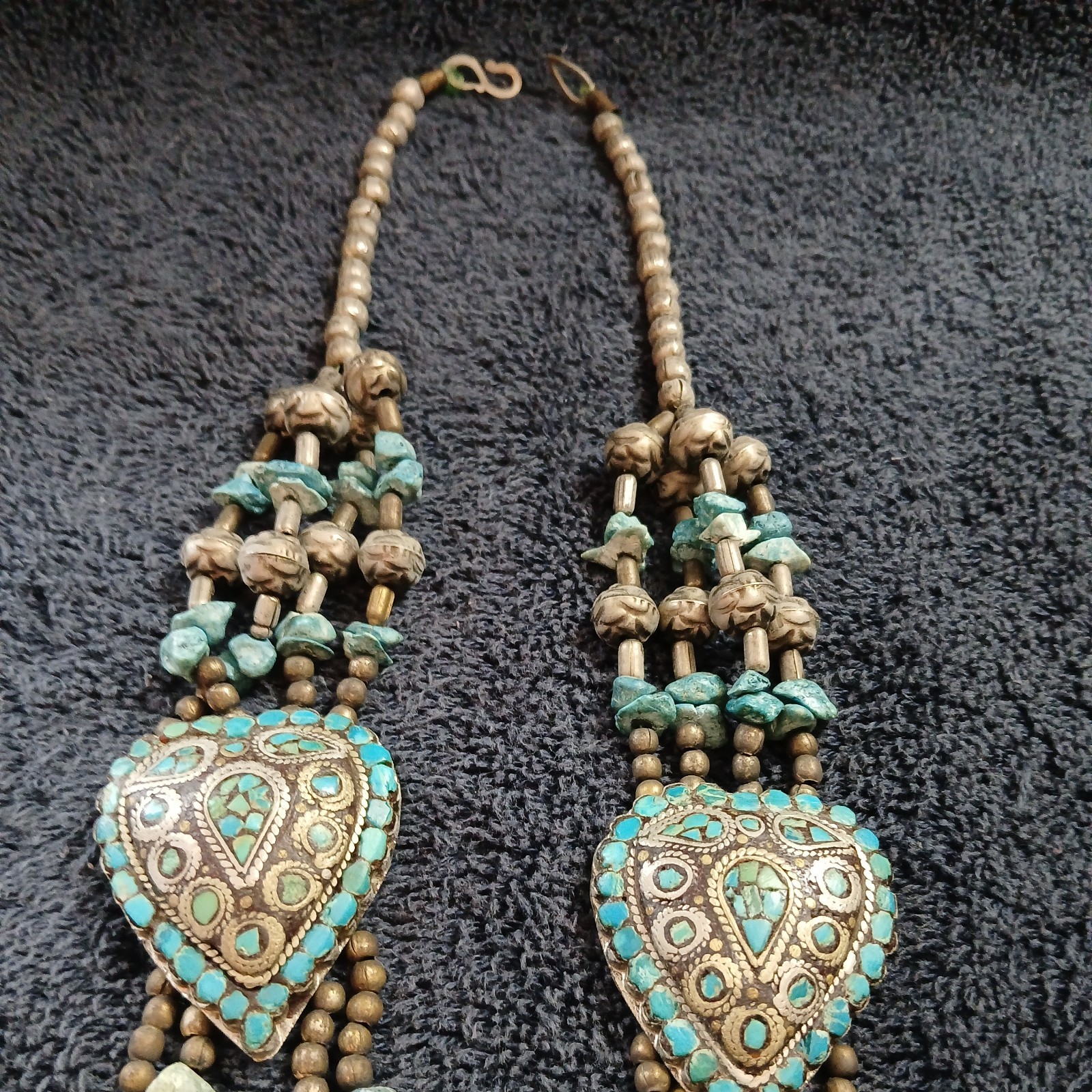 Vintage Tibetan Tribal Necklace Boho Turquoise Style Multi-Strand Statement