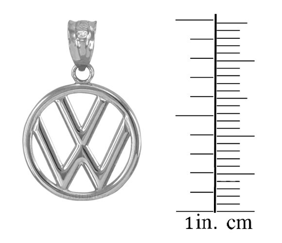 925 Sterling Silver VW Volkswagen Logo Charm Necklace | Retro Style Pendant