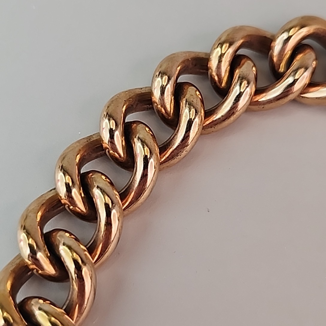 Michael Kors Chain Bracelet Round Logo Charm Chunky Copper Colored 7″