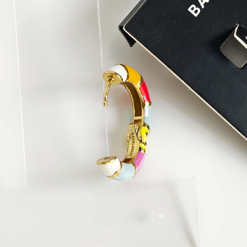 New 25mm Baublebar Enamel Hoop Earrings Gift Chic Women Party Vacation Jewelry