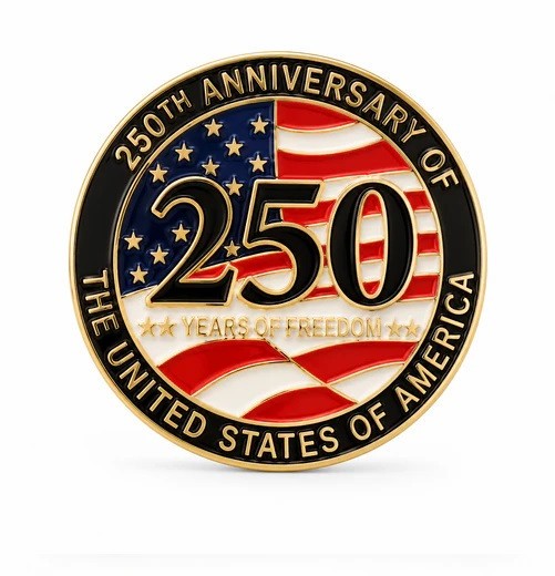 American 250th Flag Stars Stripes Freedom 2026 Lapel Pin