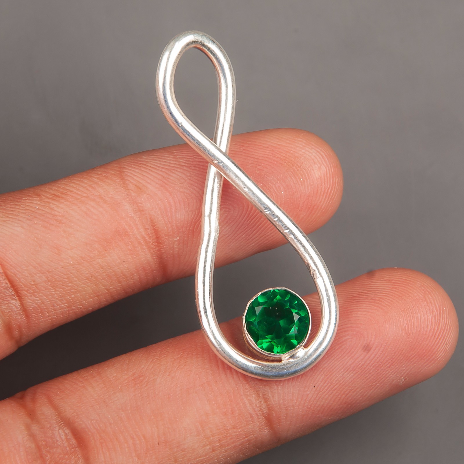 Green Tourmaline Gemstone Handmade 925 Sterling Silver Jewelry Pendant 1.90″