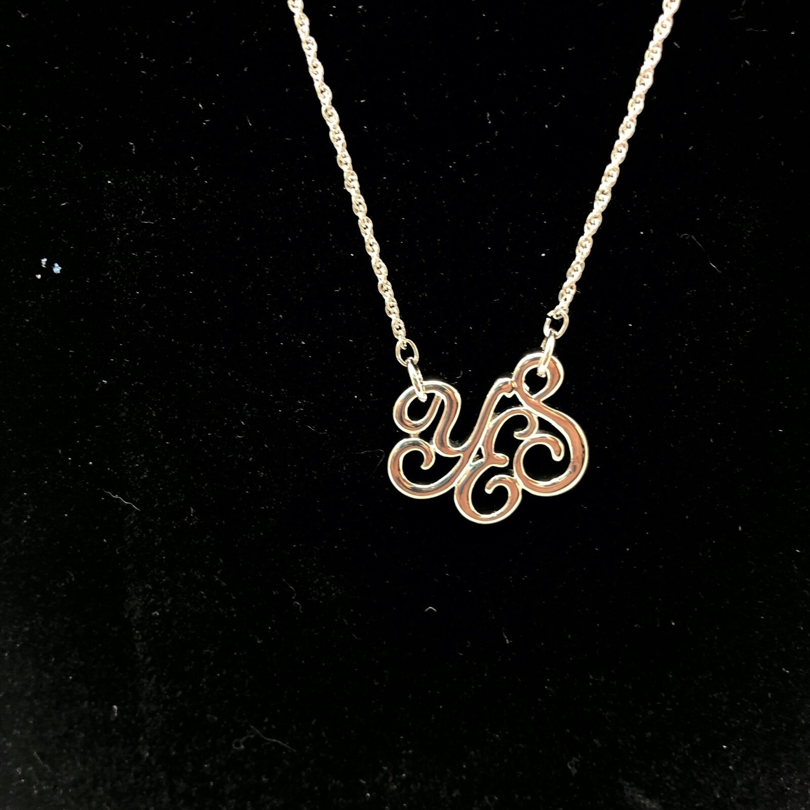 Lia Sophia Necklace YES Positive Attitude Pendant Silver Tone