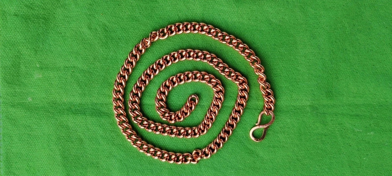 CUBAN CHAIN Solid Pure Copper Oxidized Necklace Gift Her & Him Curb Link 8MM