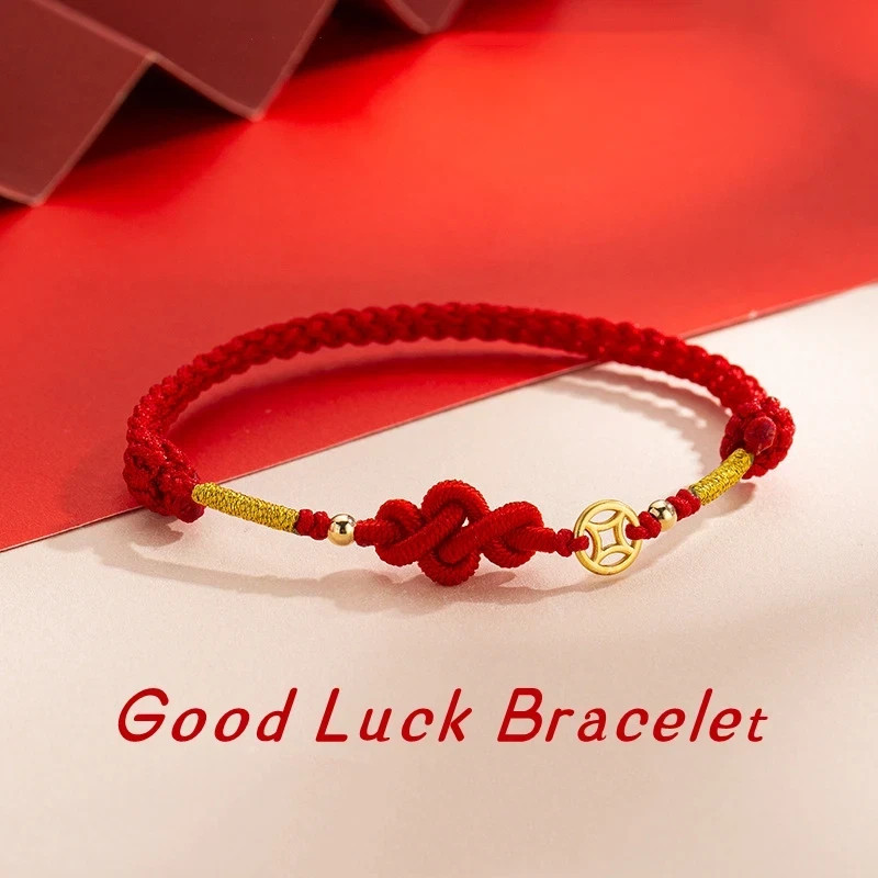 Fashion Simple Lucky Knot Red Rope Bracelets for Women Men Handmade Lucky Buckle