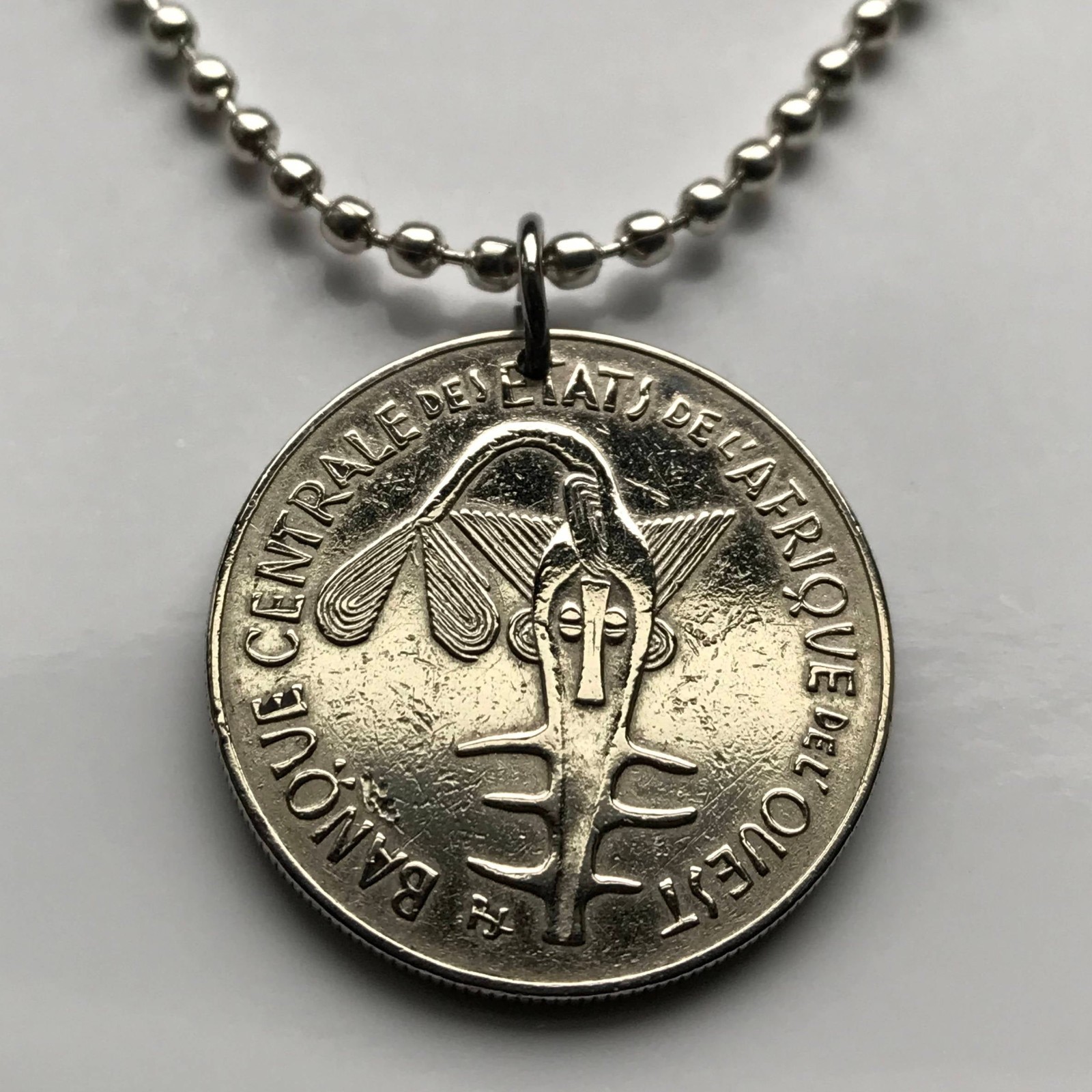 1975 West Africa 100 coin pendant sawfish Senegal Togo Niger Burkina Faso 000665