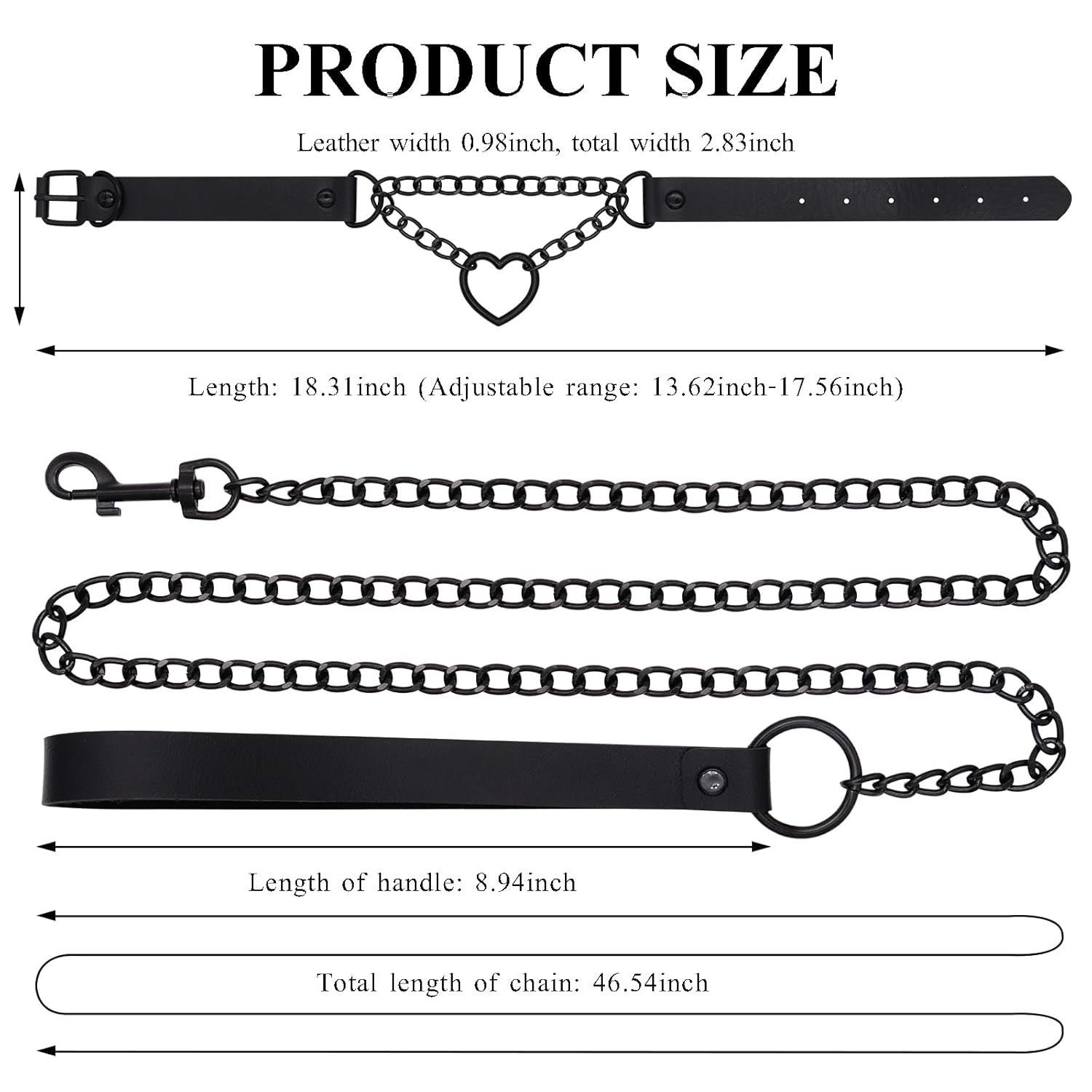NEWZEST Choker Necklace for Women, Leather Collar Gothic Jewelry Heart Necklaces