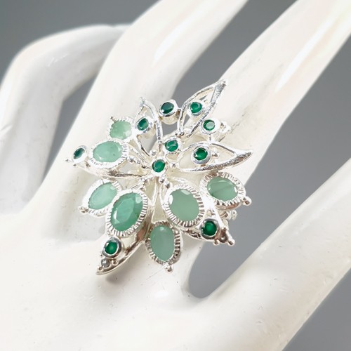 Jewellery Emerald Ring 925 Sterling Silver Size 6.5 /R474057